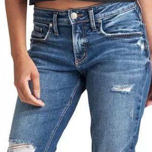 NWT Silver Boyfriend Jeans Indigo 30W